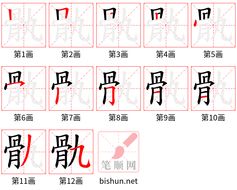 骩 笔顺规范