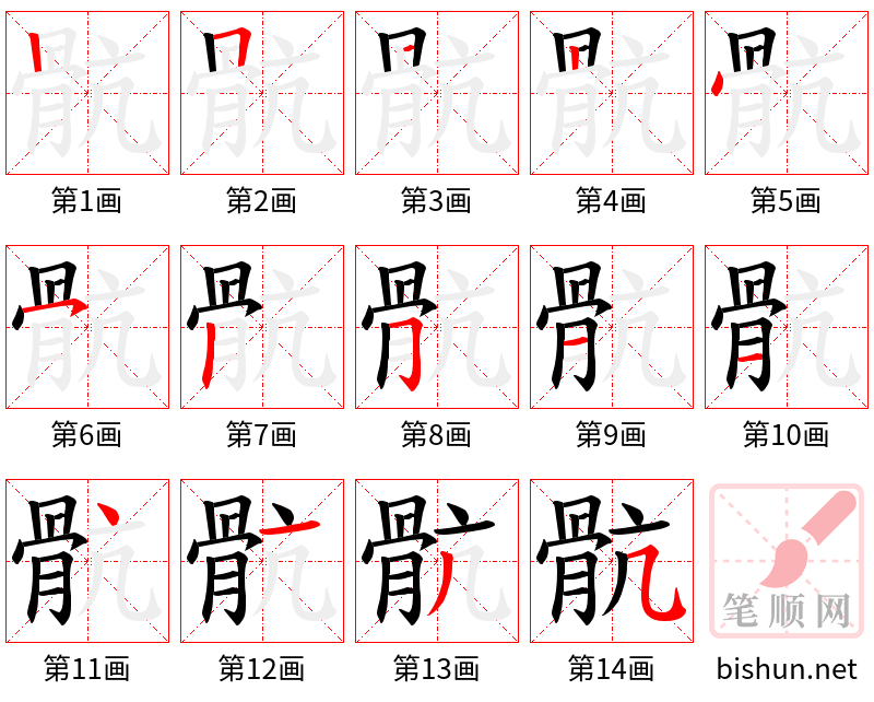 骯 笔顺规范