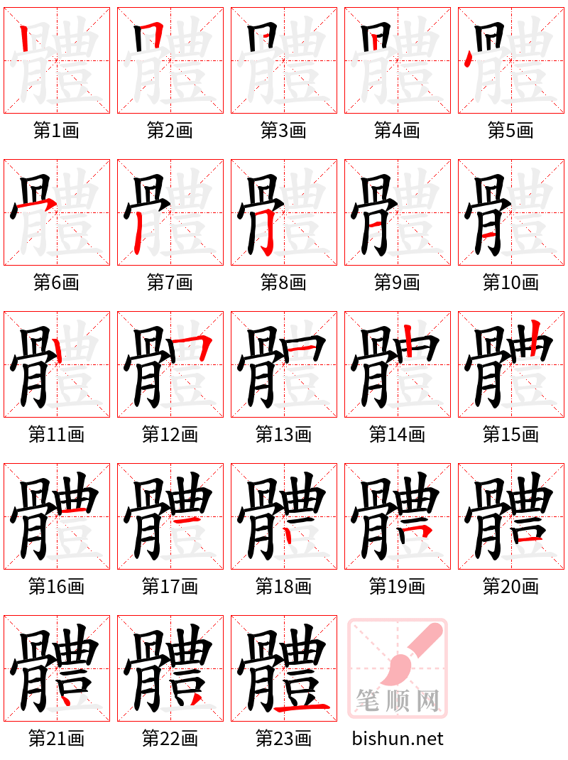 體 笔顺规范