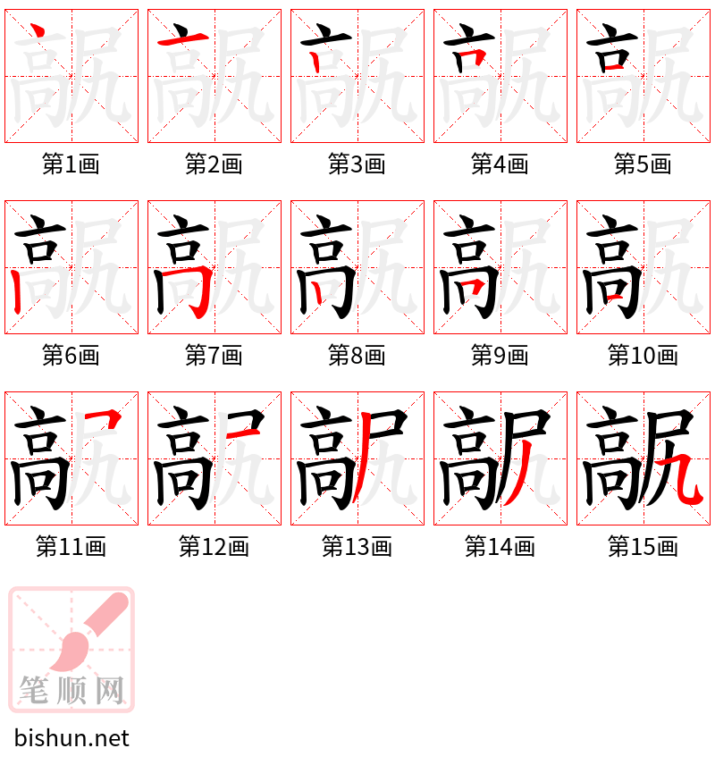 髛 笔顺规范