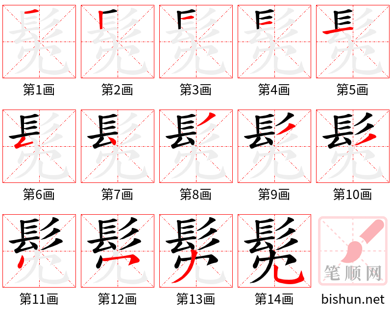 髧 笔顺规范