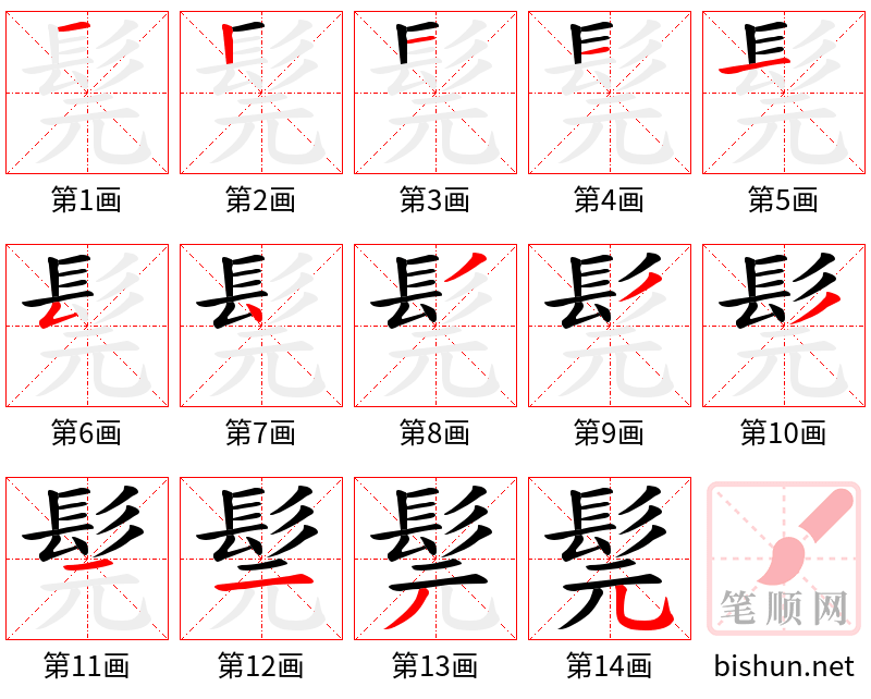 髨 笔顺规范