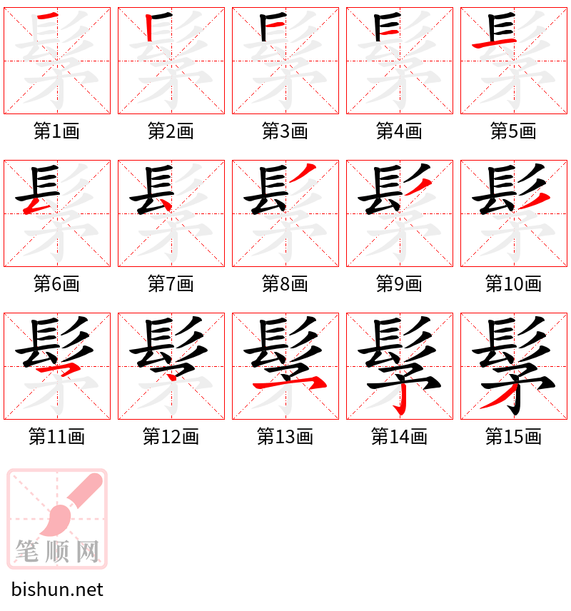 髳 笔顺规范