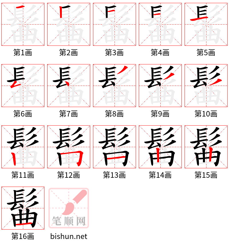 髷 笔顺规范