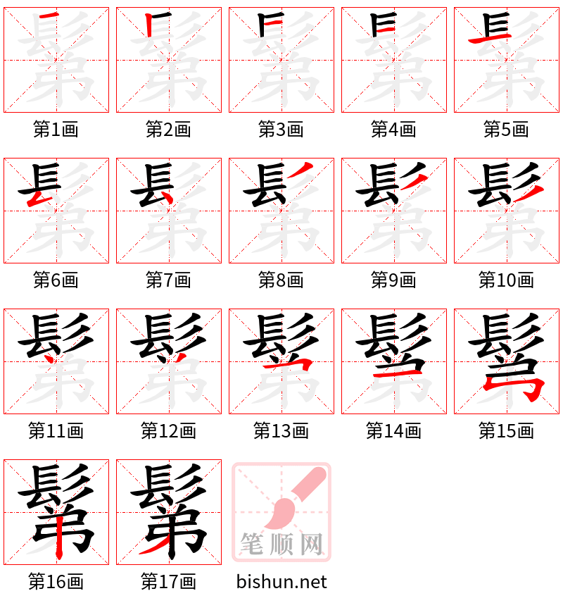 鬀 笔顺规范