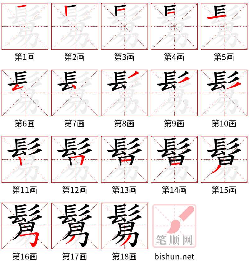 鬄 笔顺规范