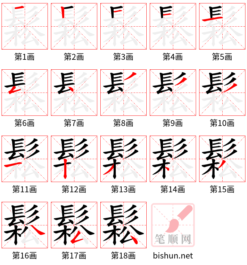 鬆 笔顺规范