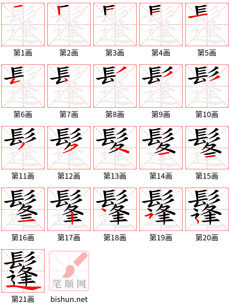 鬔 笔顺规范