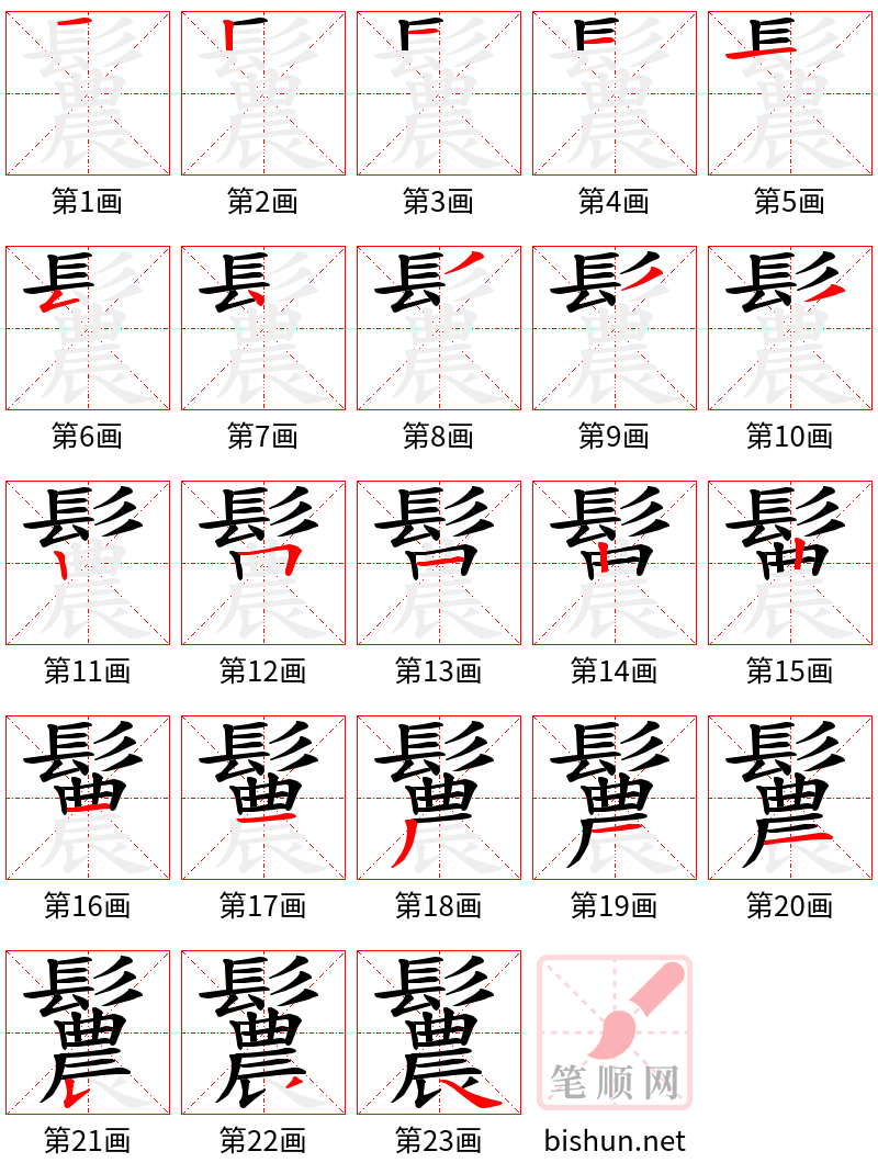 鬞 笔顺规范