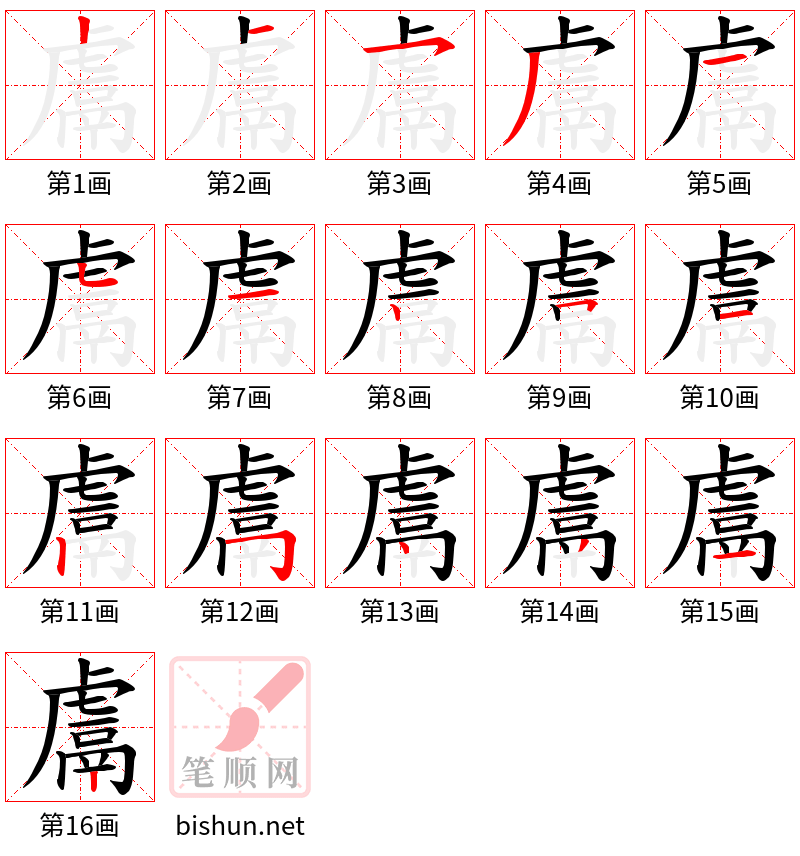 鬳 笔顺规范