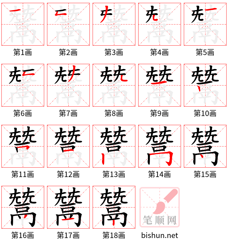 鬵 笔顺规范