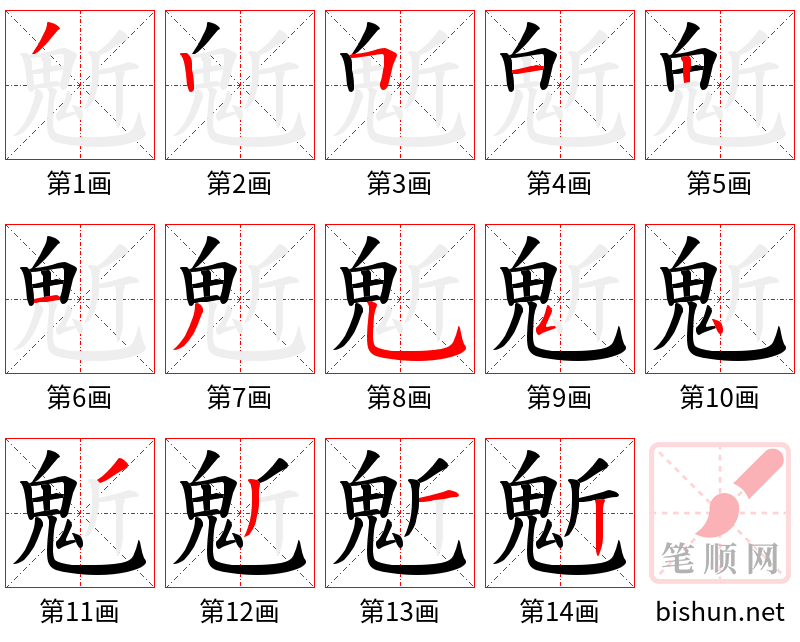 鬿 笔顺规范