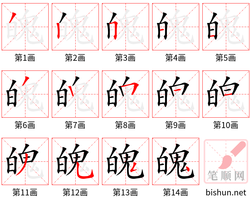 魄 笔顺规范