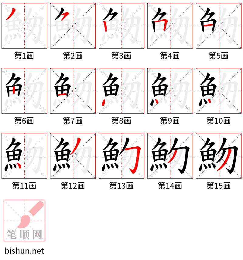 魩 笔顺规范