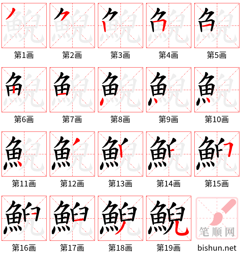 鯢 笔顺规范