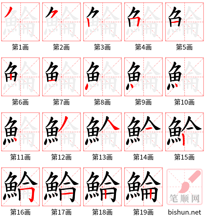 鯩 笔顺规范