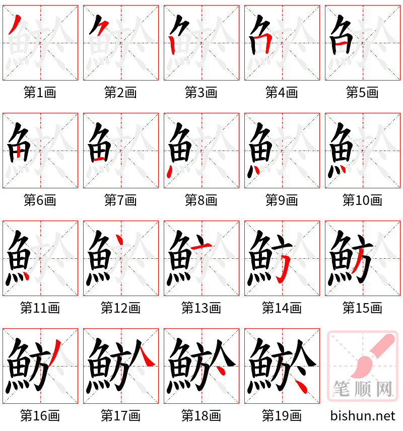 鯲 笔顺规范