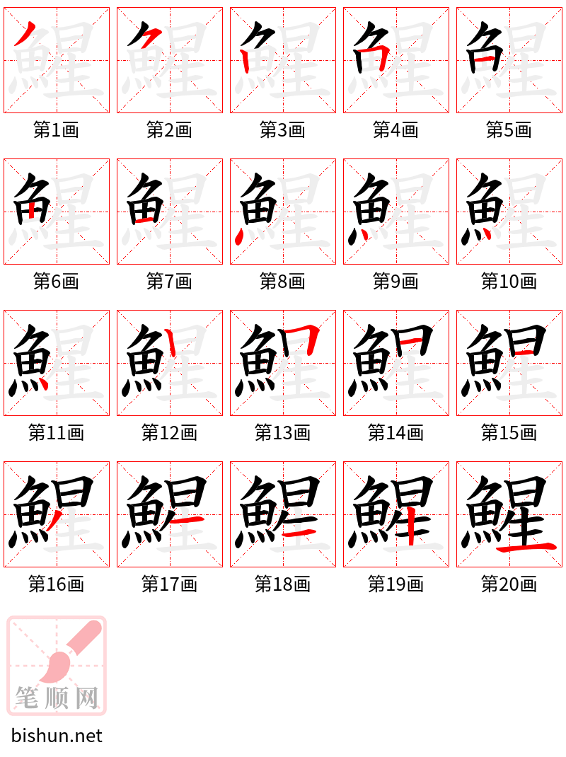 鯹 笔顺规范