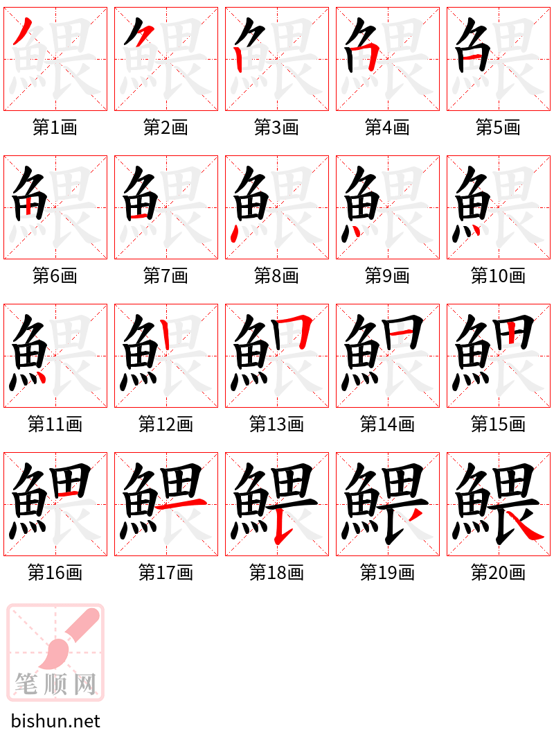 鰃 笔顺规范