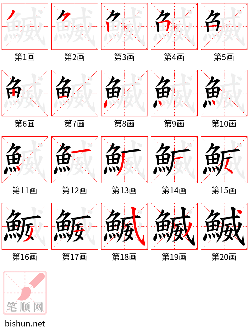 鰄 笔顺规范