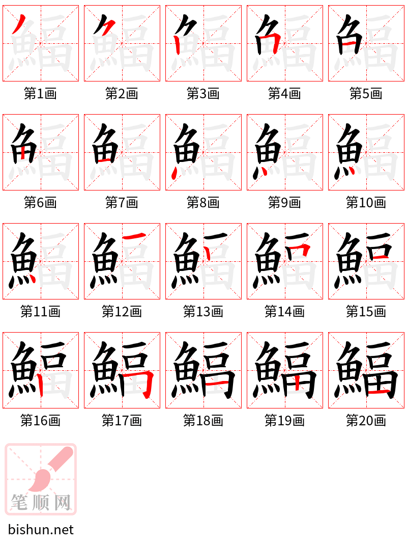 鰏 笔顺规范