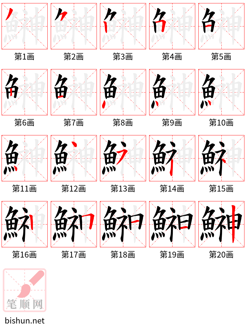 鰰 笔顺规范