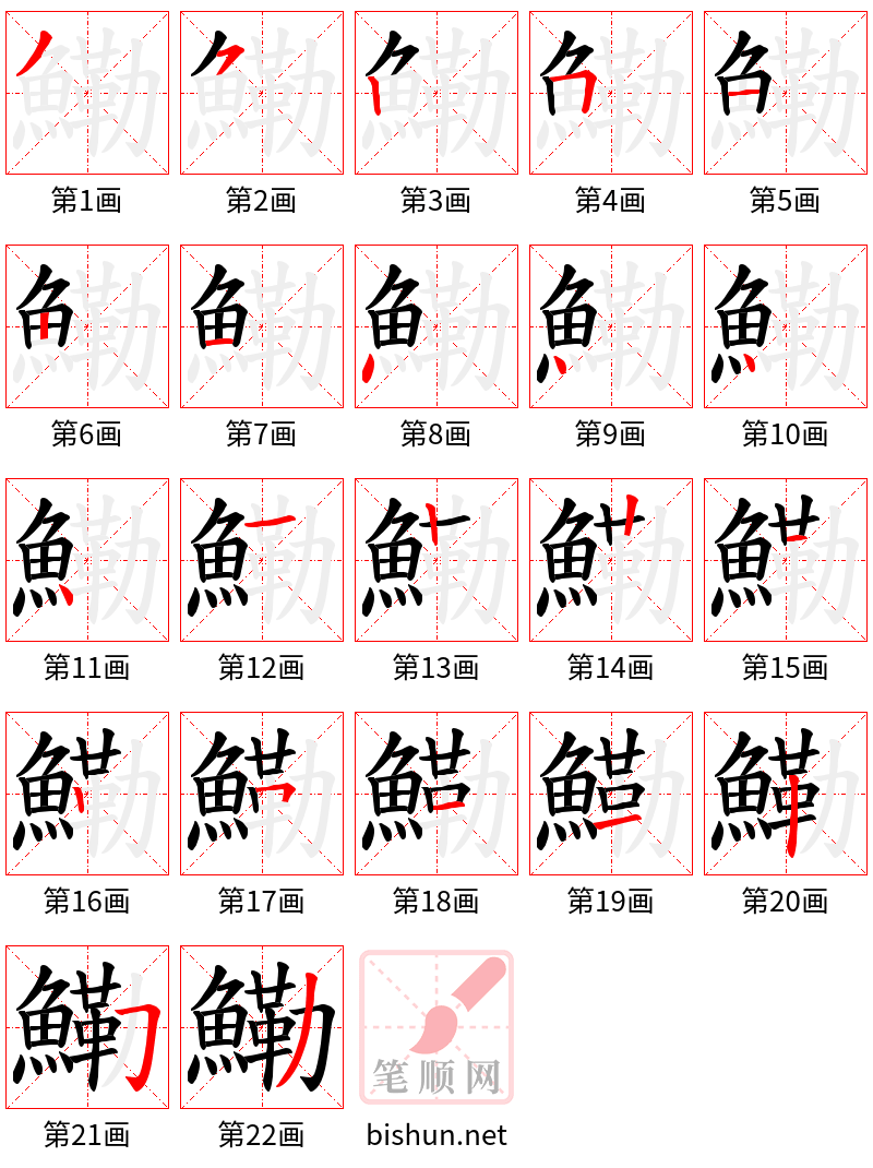 鰳 笔顺规范