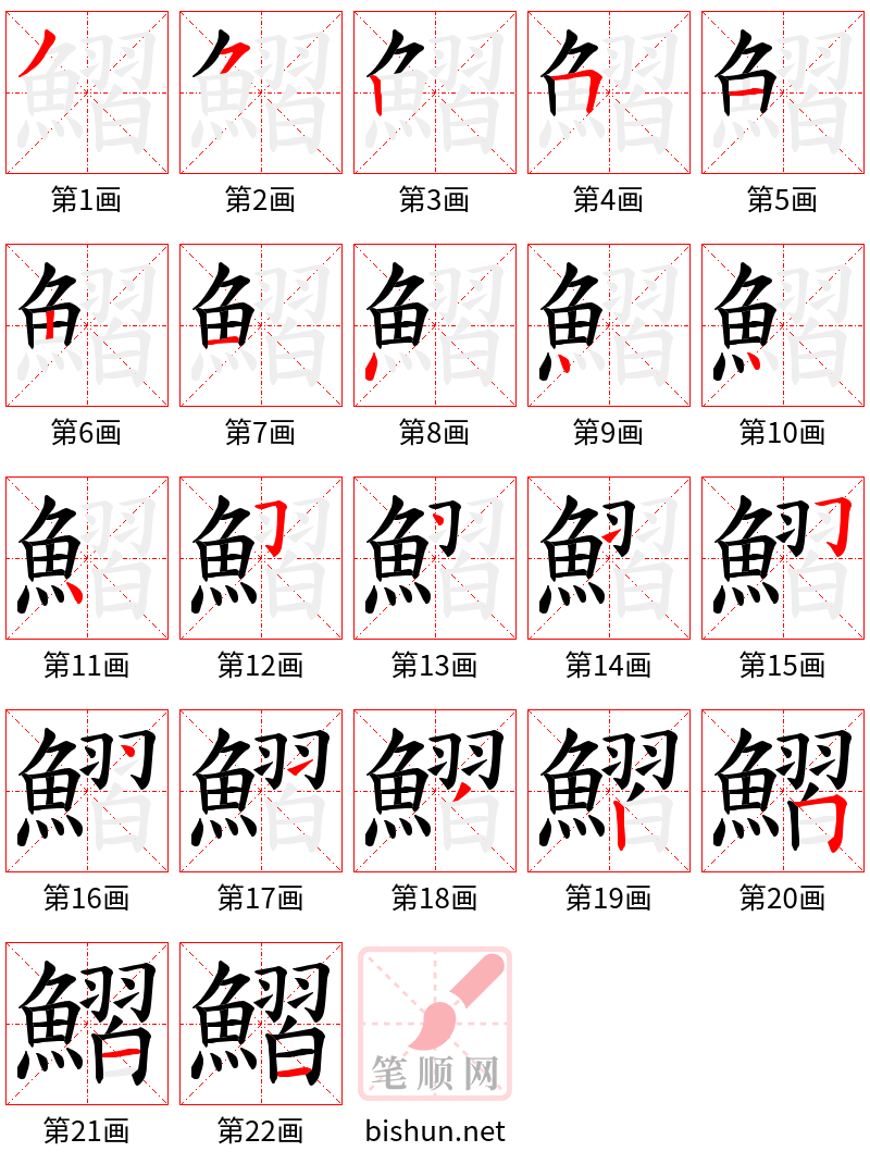 鰼 笔顺规范