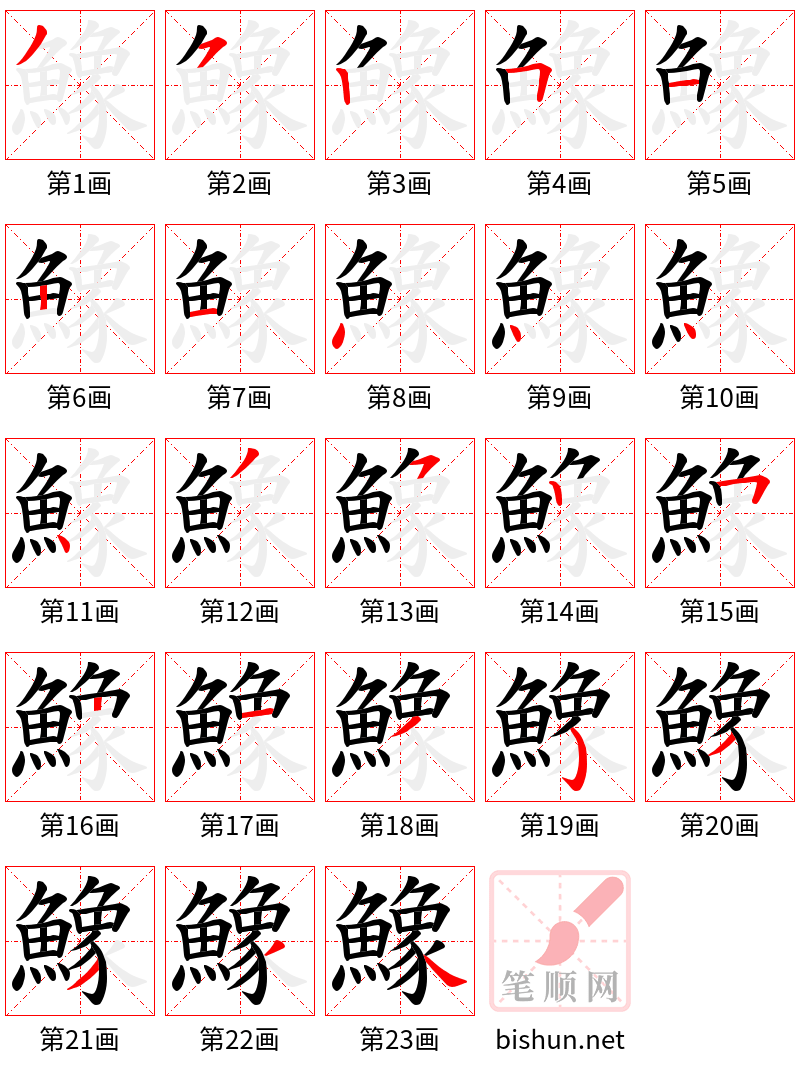 鱌 笔顺规范