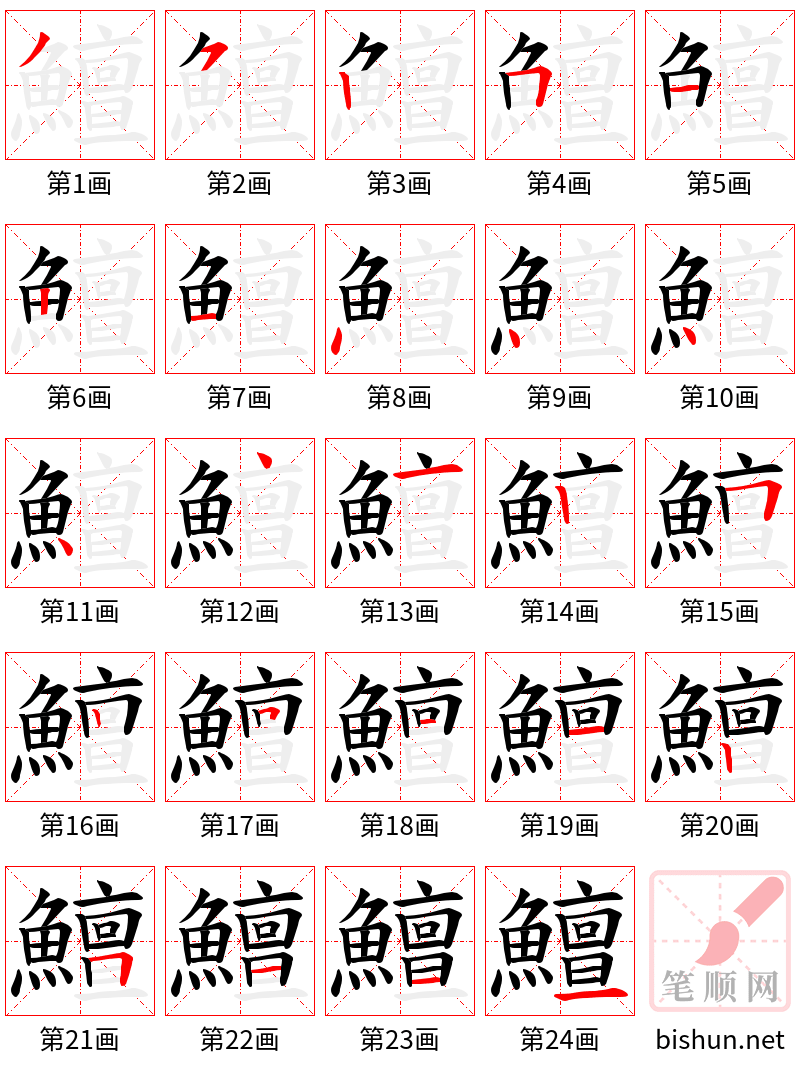 鱣 笔顺规范