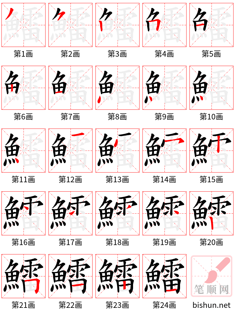 鱩 笔顺规范