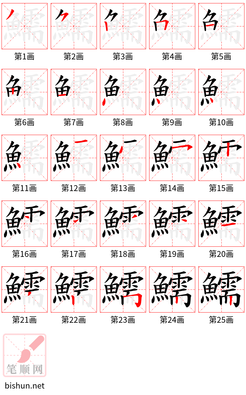 鱬 笔顺规范