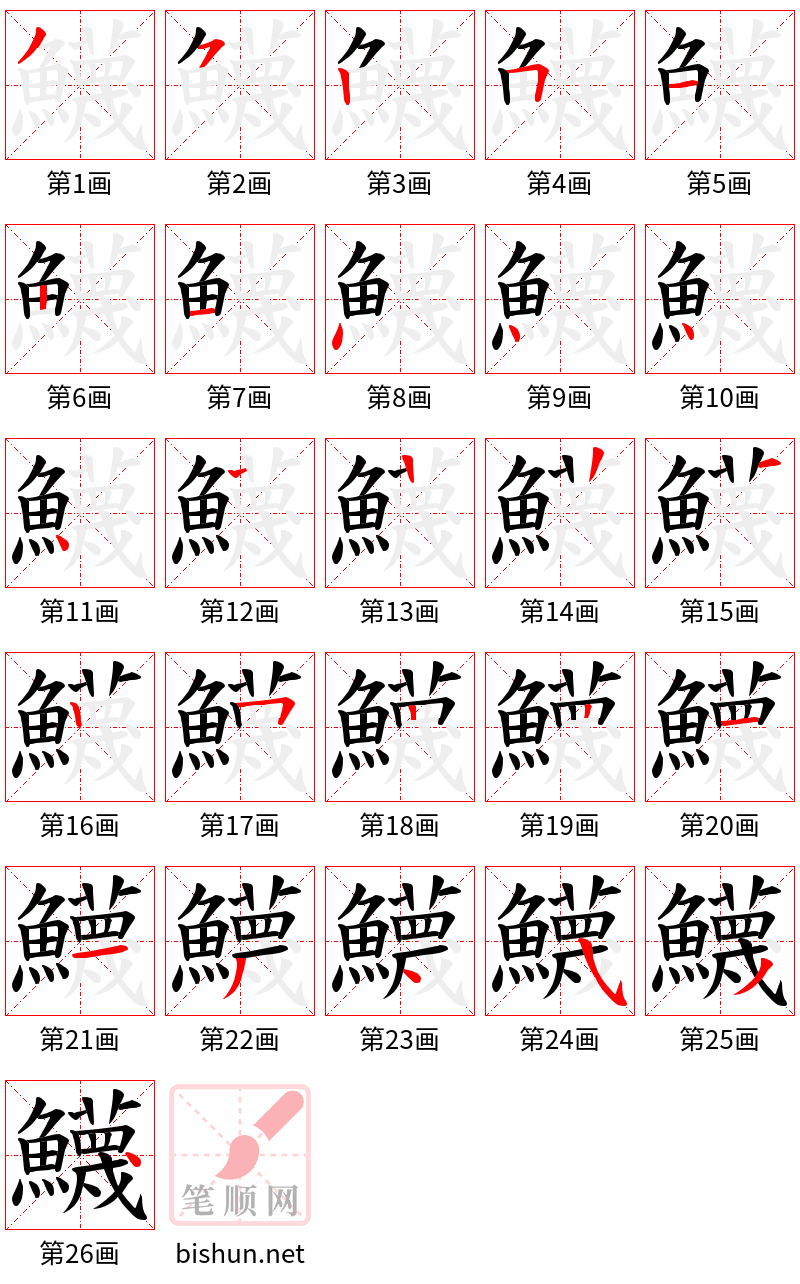 鱴 笔顺规范