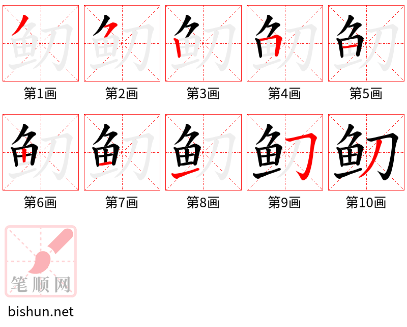 鱽 笔顺规范