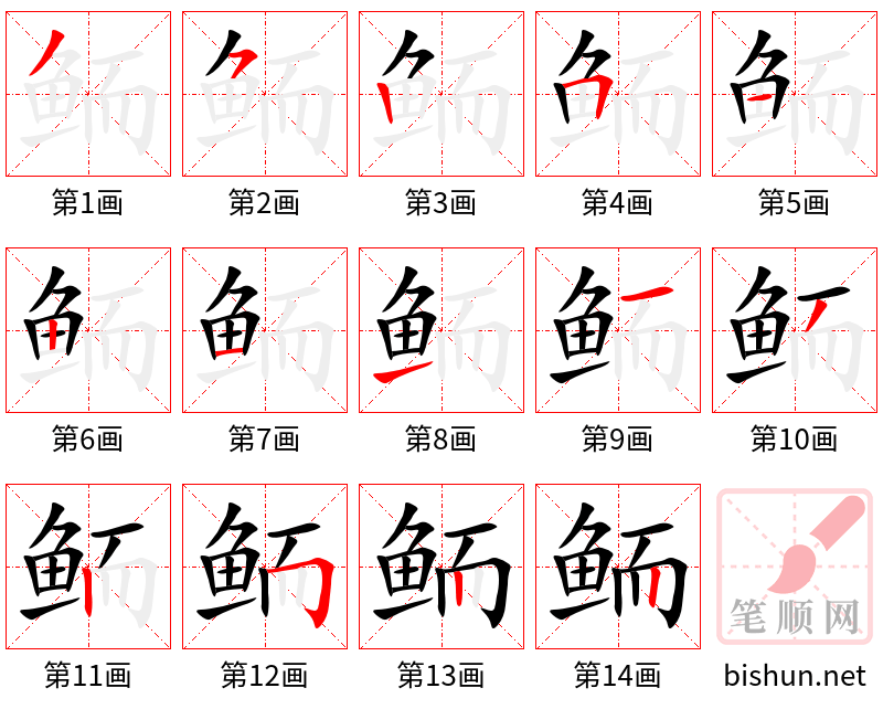 鲕 笔顺规范