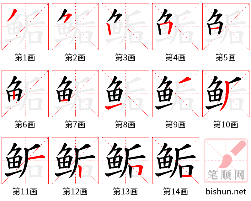 鲘 笔顺规范