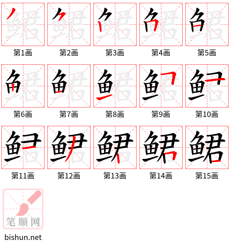 鲪 笔顺规范