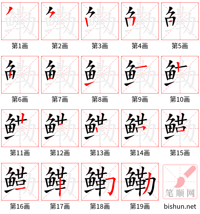 鳓 笔顺规范