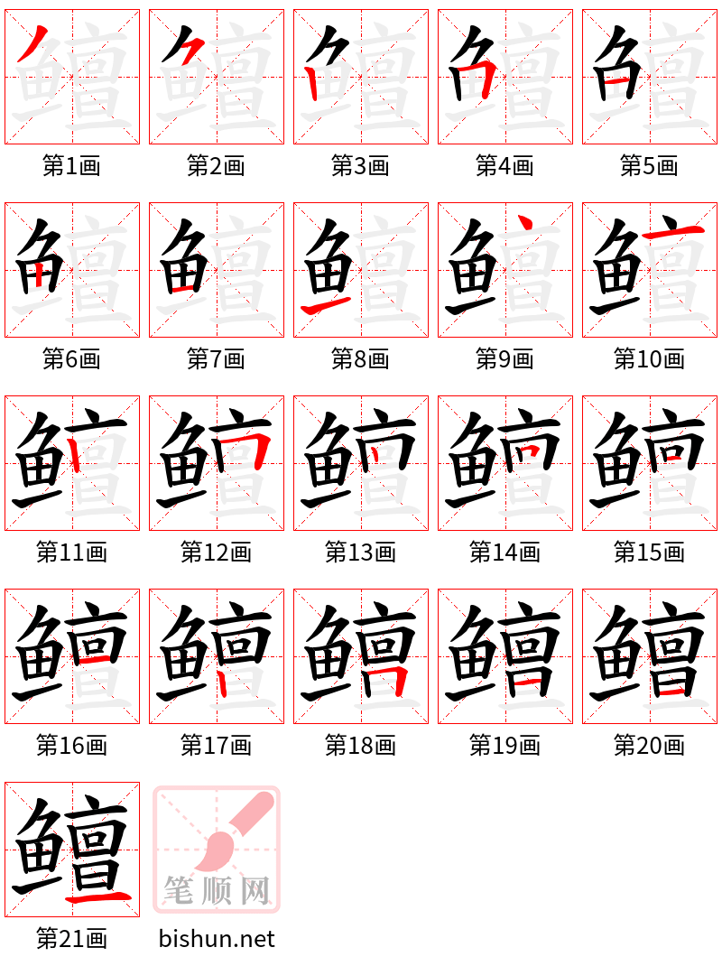 鳣 笔顺规范