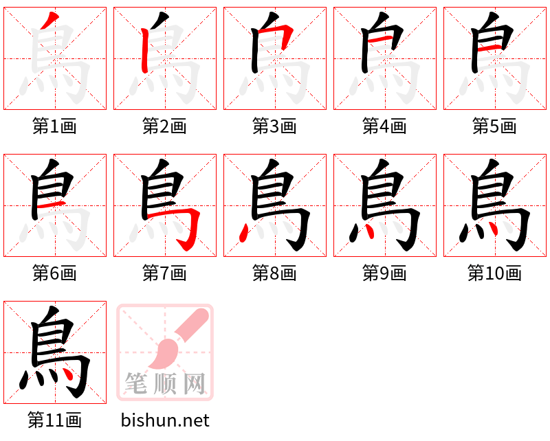 鳥 笔顺规范