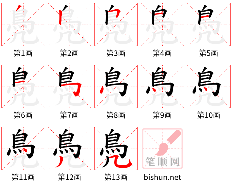 鳧 笔顺规范