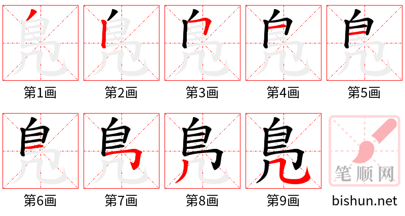 鳬 笔顺规范