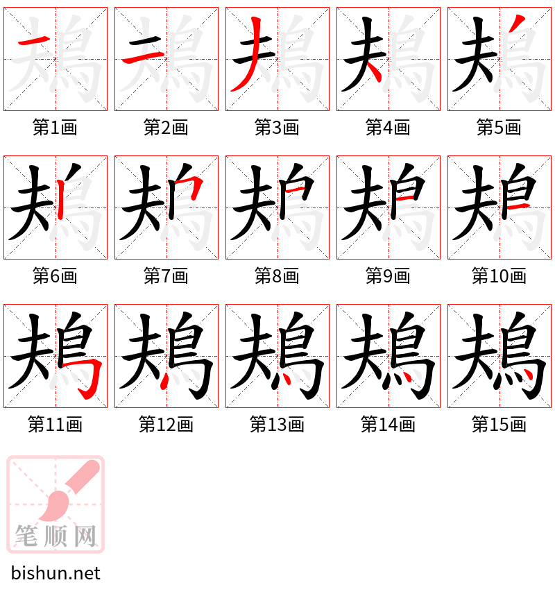 鳺 笔顺规范