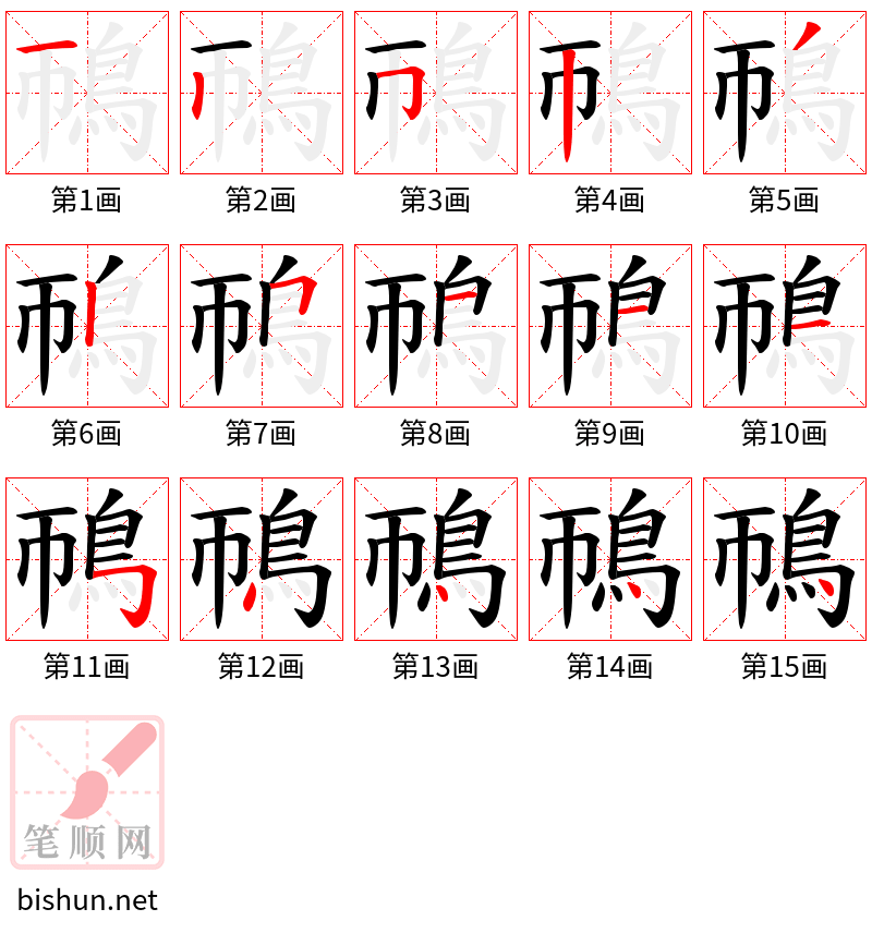 鳾 笔顺规范