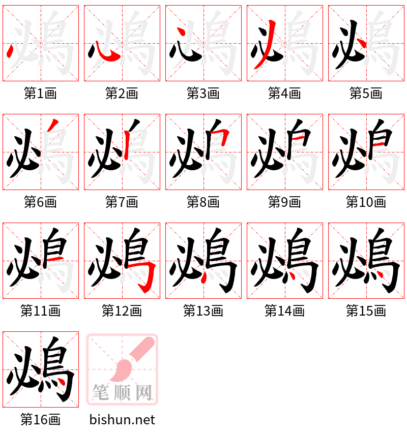 鴓 笔顺规范