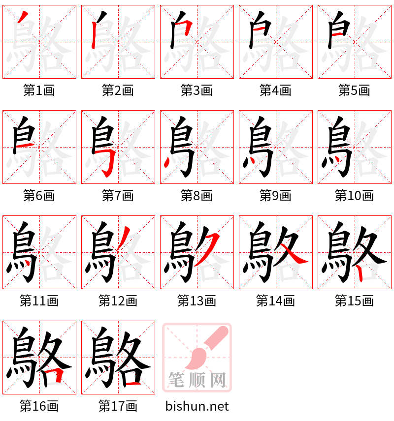 鴼 笔顺规范