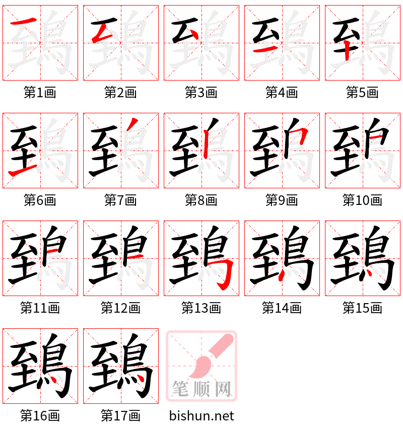 鵄 笔顺规范