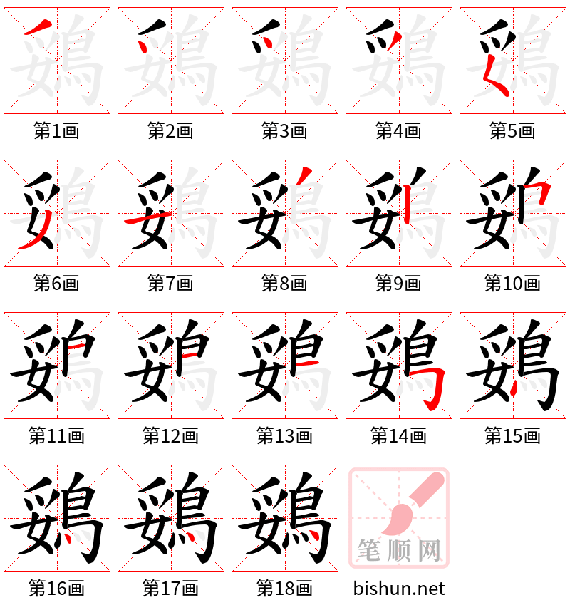 鵎 笔顺规范