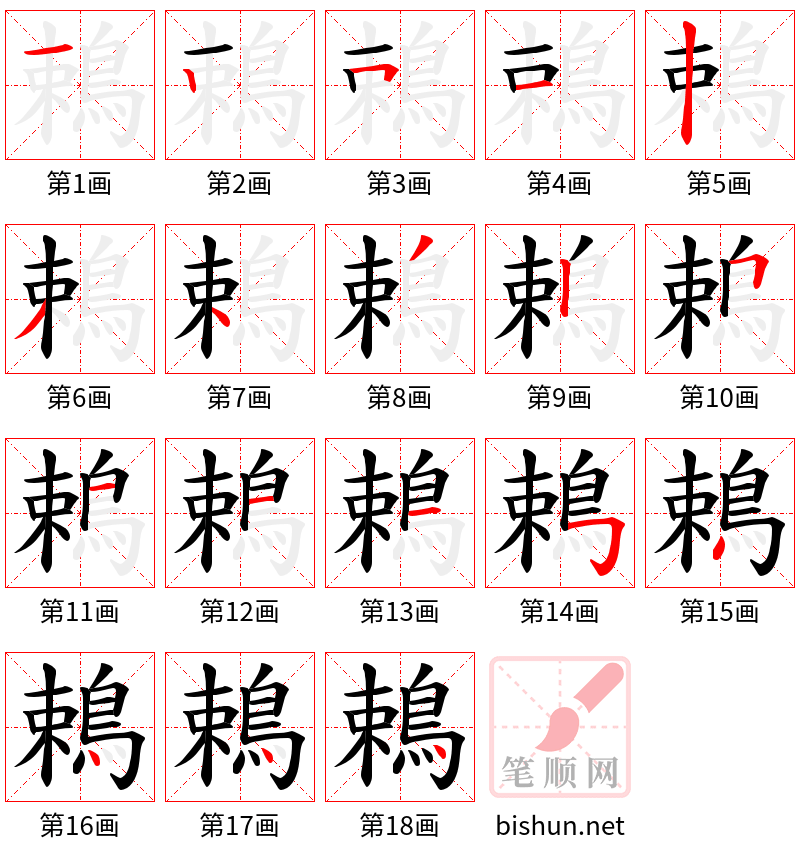 鵣 笔顺规范