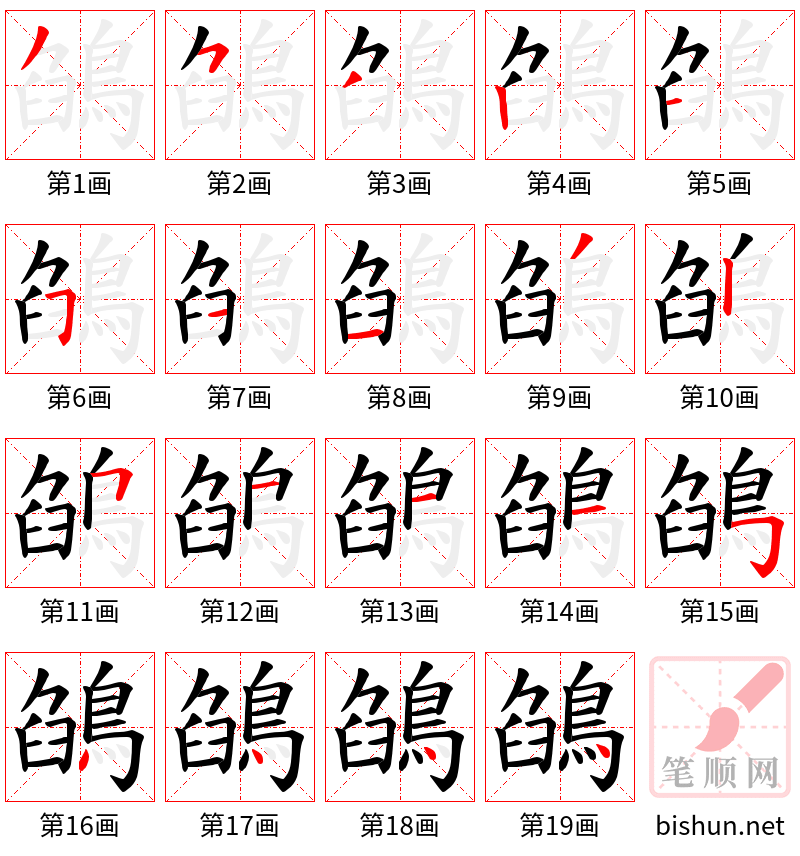 鵮 笔顺规范